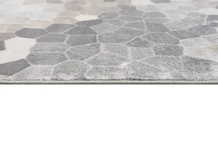 Gray And Beige Geometric Area Rug Photo 9