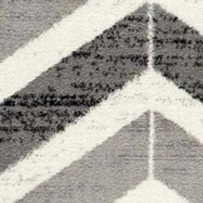 Gray And Beige Geometric Area Rug Photo 4