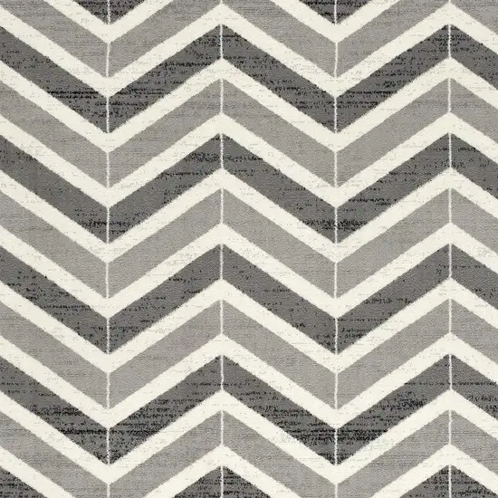 Gray And Beige Geometric Area Rug Photo 4