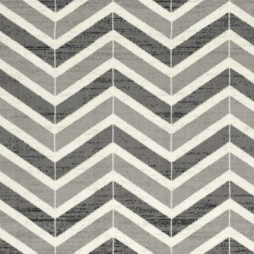 Gray And Beige Geometric Area Rug Photo 4