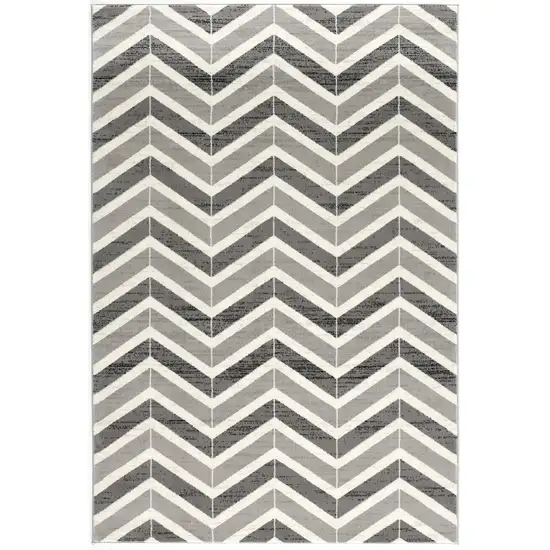 Gray And Beige Geometric Area Rug Photo 2