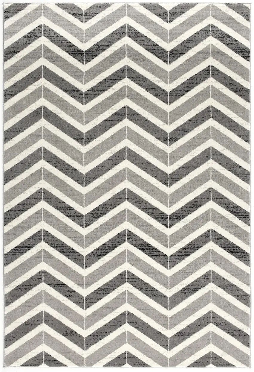 Gray And Beige Geometric Area Rug Photo 2