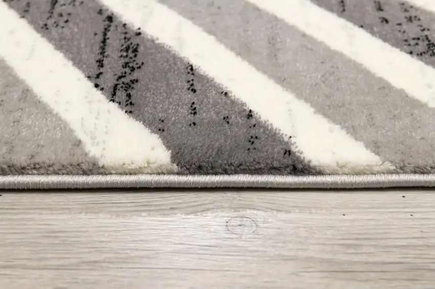 Gray And Beige Geometric Area Rug Photo 9