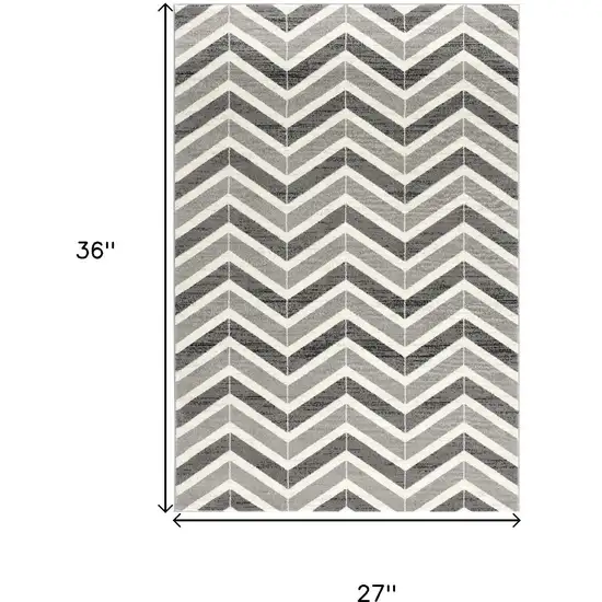 Gray And Beige Geometric Area Rug Photo 6