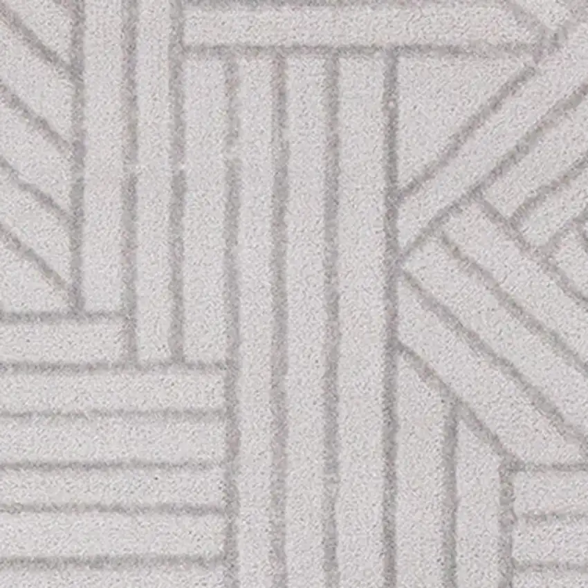 Gray And Beige Geometric Area Rug Photo 4