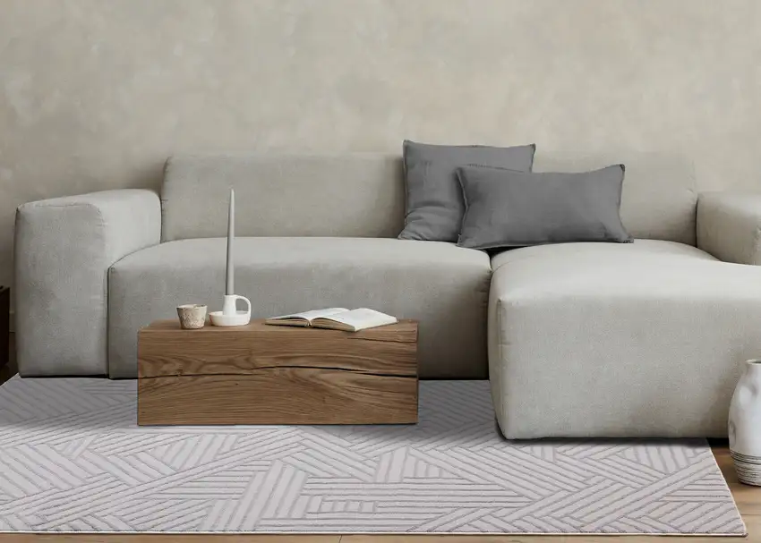 Gray And Beige Geometric Area Rug Photo 7