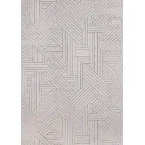 Photo of Gray And Beige Geometric Area Rug
