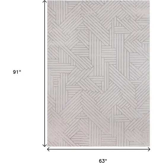 Gray And Beige Geometric Area Rug Photo 3