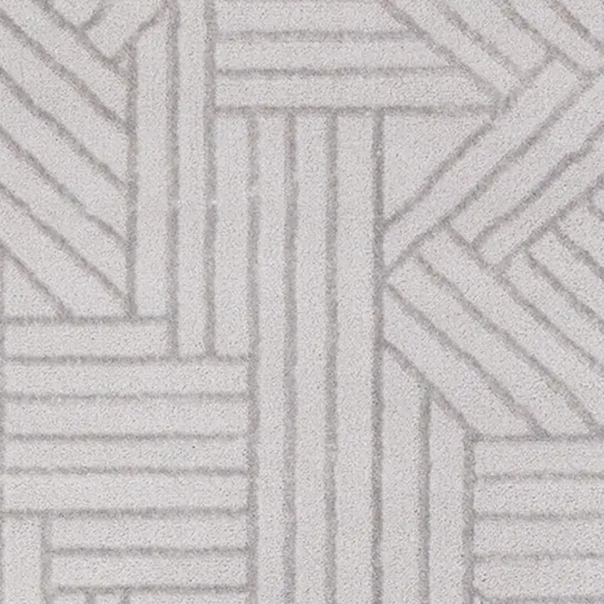 Gray And Beige Geometric Area Rug Photo 5