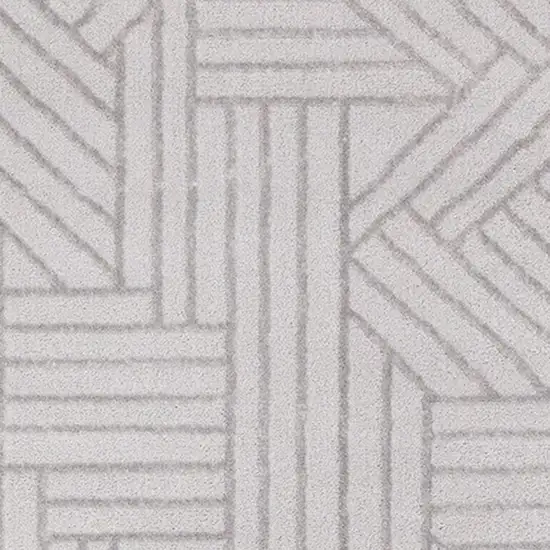 Gray And Beige Geometric Area Rug Photo 5