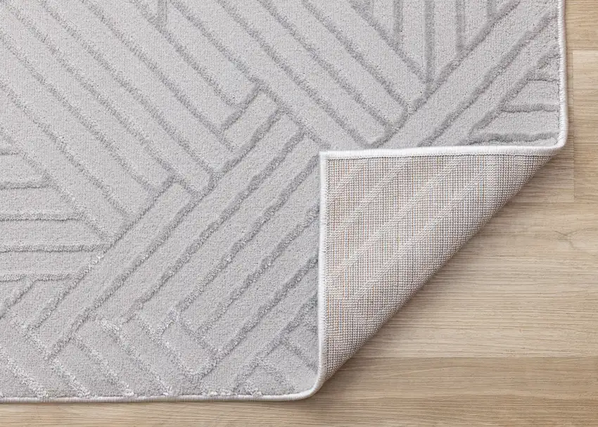 Gray And Beige Geometric Area Rug Photo 9