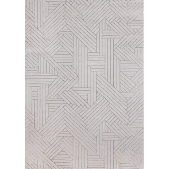 Gray And Beige Geometric Area Rug Photo 2
