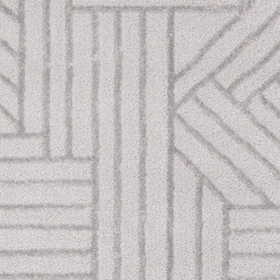 Gray And Beige Geometric Area Rug Photo 4