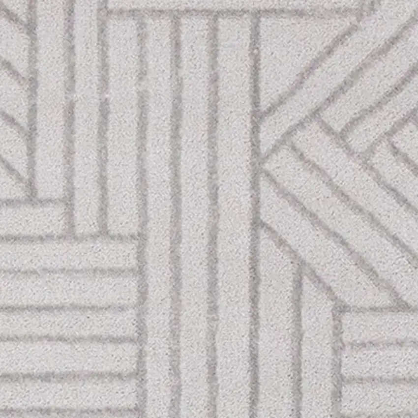 Gray And Beige Geometric Area Rug Photo 4