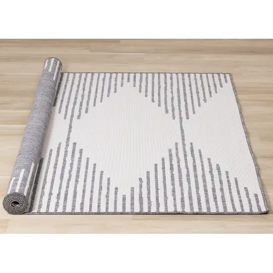 Gray And Beige Geometric Area Rug Photo 9