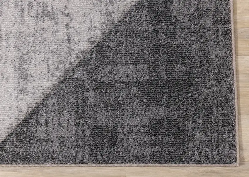 Gray And Beige Geometric Area Rug Photo 8