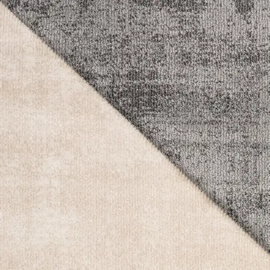 Gray And Beige Geometric Area Rug Photo 4