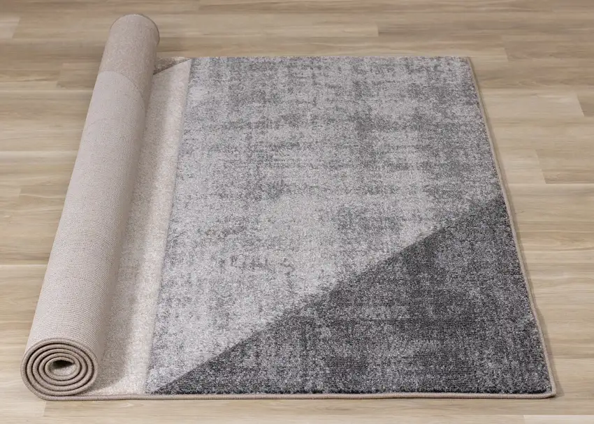 Gray And Beige Geometric Area Rug Photo 9