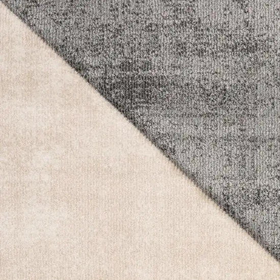 Gray And Beige Geometric Area Rug Photo 4