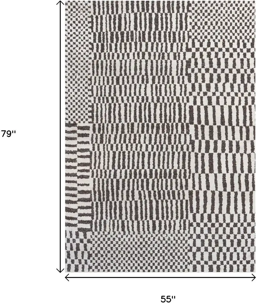 Gray And Beige Geometric Berber Washable Area Rug With UV Protection Photo 9