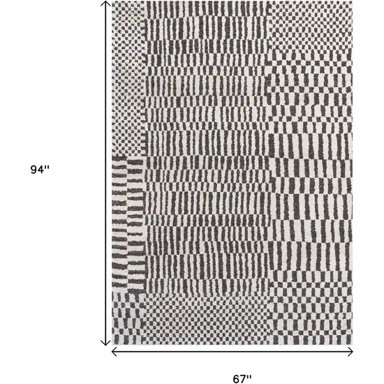 Gray And Beige Geometric Berber Washable Area Rug With UV Protection Photo 8