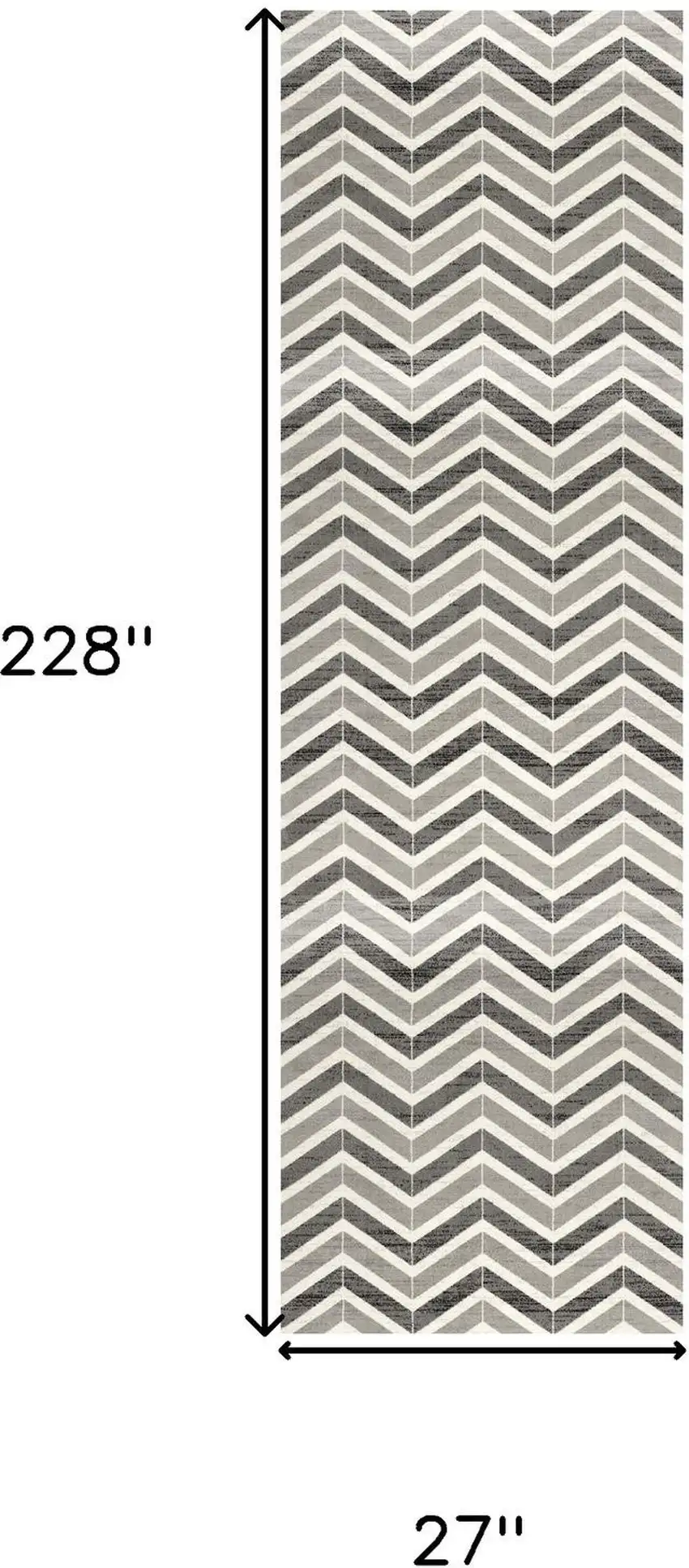 Gray And Beige Geometric Runner Rug Photo 3