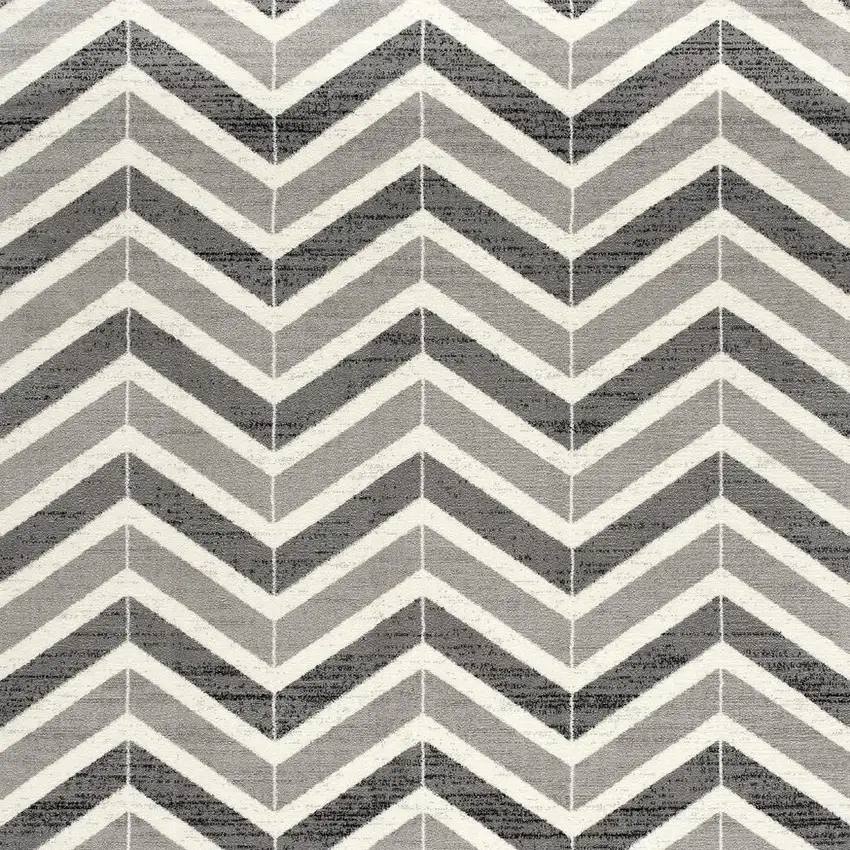 Gray And Beige Geometric Square Rug Photo 5