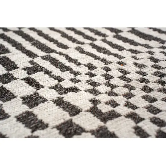 Gray And Beige Geometric Washable Area Rug With UV Protection Photo 9