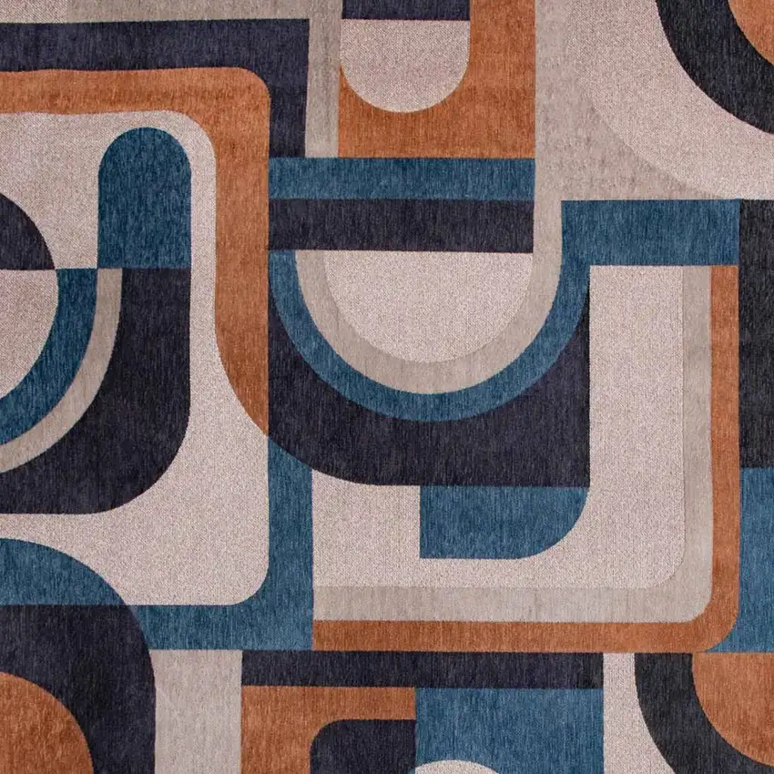 Gray And Beige Geometric Washable Area Rug Photo 3