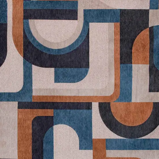 Gray And Beige Geometric Washable Area Rug Photo 3