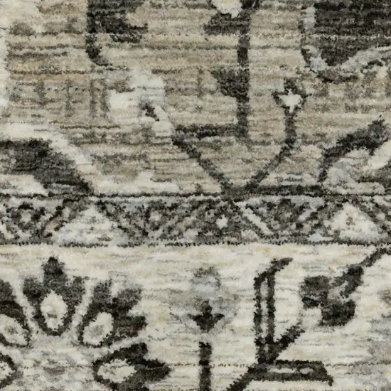 Gray And Beige Medallion Area Rug With Fringe Photo 4