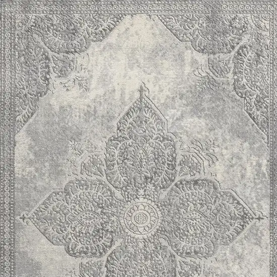 Gray And Beige Moroccan Area Rug Photo 9