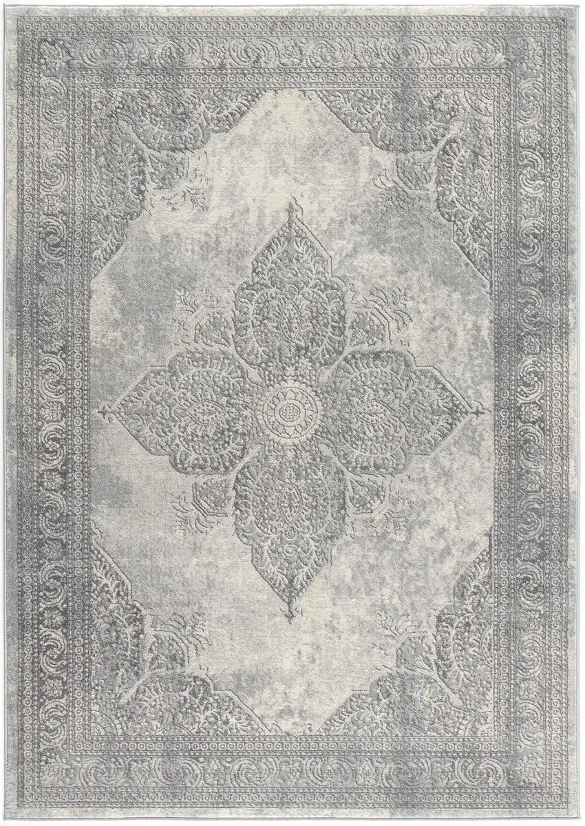Gray And Beige Moroccan Area Rug Photo 1
