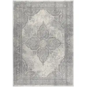 Photo of Gray And Beige Moroccan Area Rug
