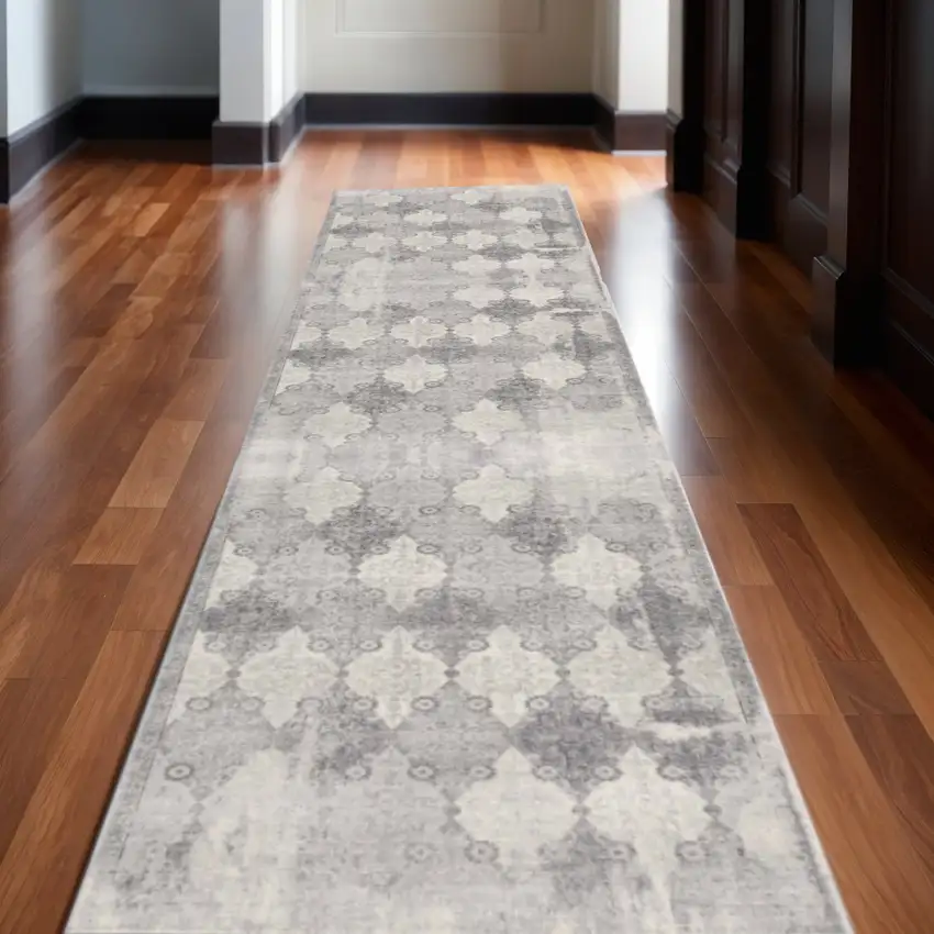Gray And Beige Moroccan Area Rug Photo 1