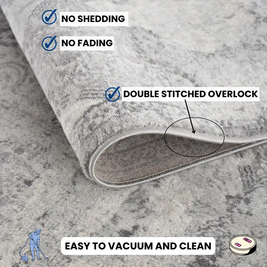 Gray And Beige Moroccan Area Rug Photo 5