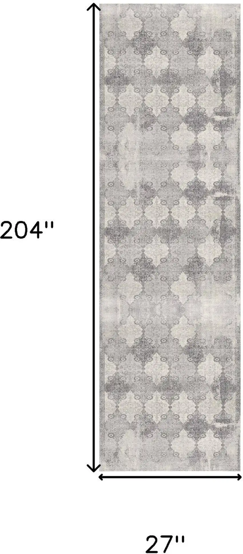 Gray And Beige Moroccan Runner Rug Photo 6