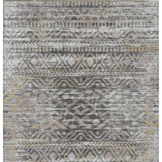 Gray And Beige Moroccan Washable Indoor Outdoor Area Rug Photo 9