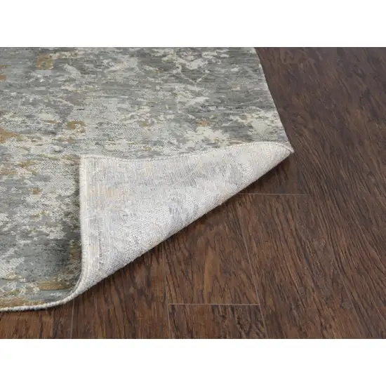 Gray And Beige New Zealand Lambs Wool Floral Hand Carved Handmade Area Rug Photo 7