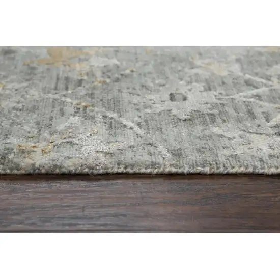 Gray And Beige New Zealand Lambs Wool Floral Hand Carved Handmade Area Rug Photo 6