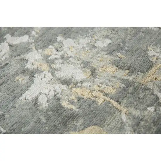 Gray And Beige New Zealand Lambs Wool Floral Hand Carved Handmade Area Rug Photo 4