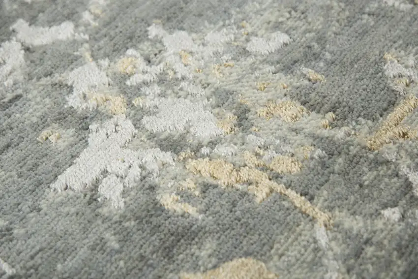Gray And Beige New Zealand Lambs Wool Floral Hand Carved Handmade Area Rug Photo 4