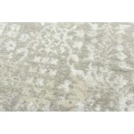 Gray And Beige New Zealand Lambs Wool Oriental Hand Carved Handmade Area Rug Photo 5