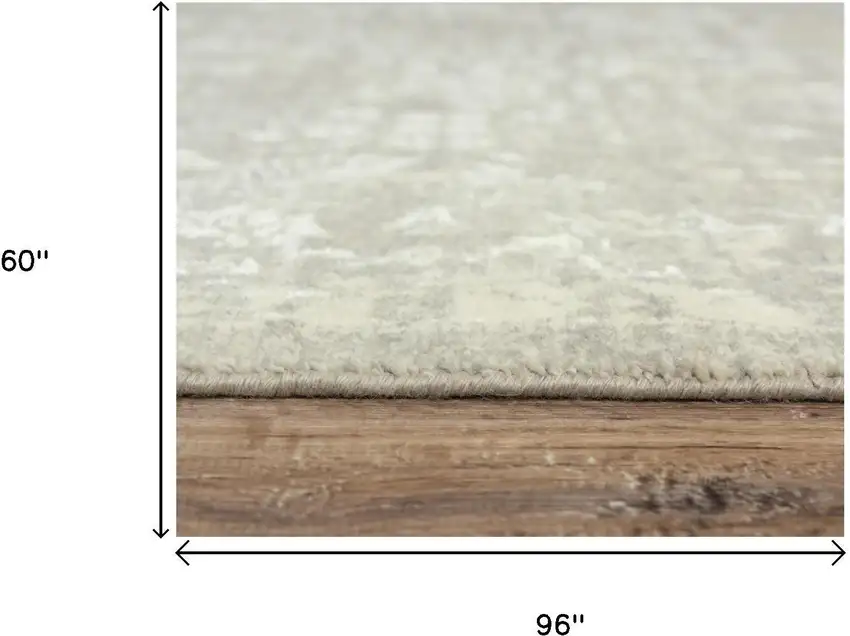 Gray And Beige New Zealand Lambs Wool Oriental Hand Carved Handmade Area Rug Photo 7