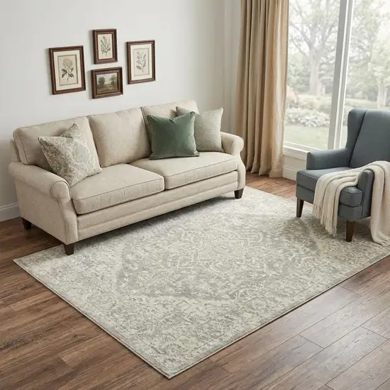Gray And Beige New Zealand Lambs Wool Oriental Hand Carved Handmade Area Rug Photo 1