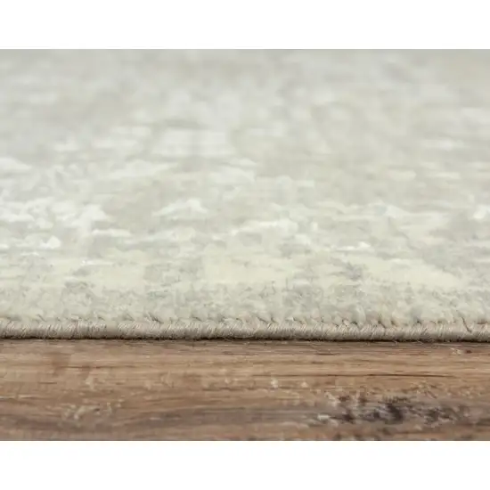 Gray And Beige New Zealand Lambs Wool Oriental Hand Carved Handmade Area Rug Photo 2