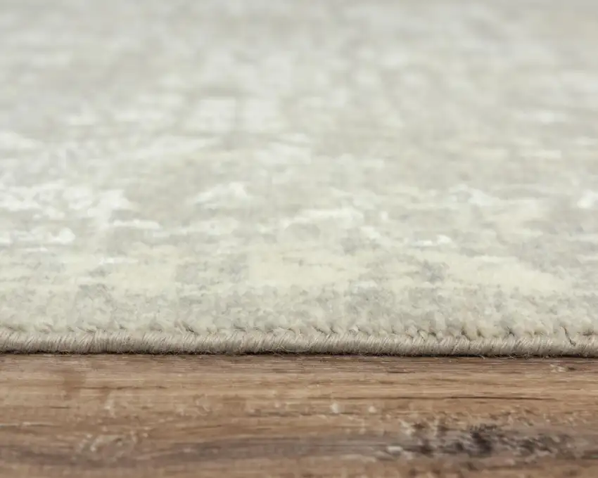 Gray And Beige New Zealand Lambs Wool Oriental Hand Carved Handmade Area Rug Photo 2