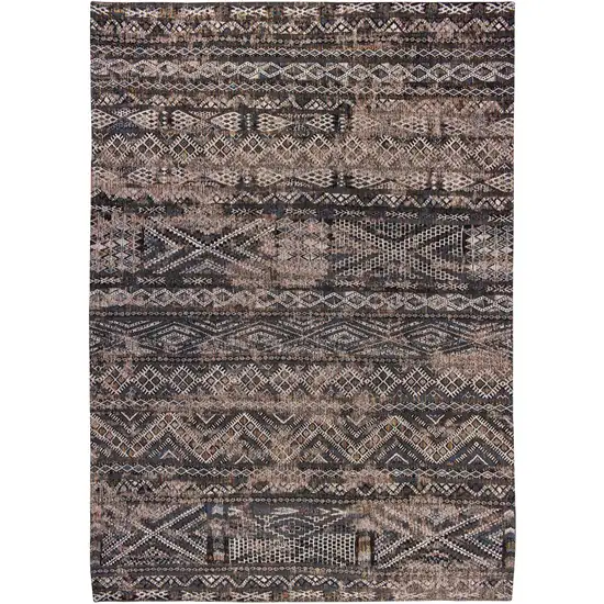 Gray And Beige Oriental Kilim Washable Area Rug Photo 2
