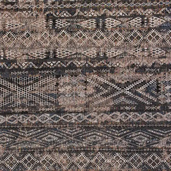 Gray And Beige Oriental Kilim Washable Area Rug Photo 8