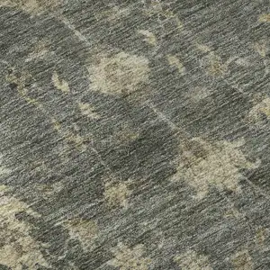 Photo of Gray And Beige Oriental Washable Area Rug With UV Protection